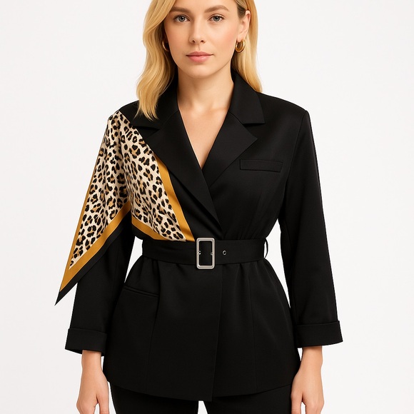 M Signature Label Collection Jackets & Blazers - Silk Scarf Jacket The Ashaunty